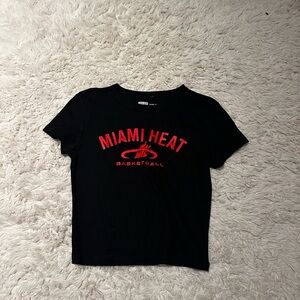 Miami Heat Basketball Court Culture Black and Red Crop Top Buy Now